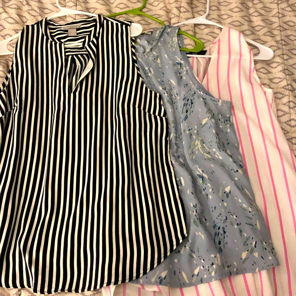Three dress shirt tank tops.